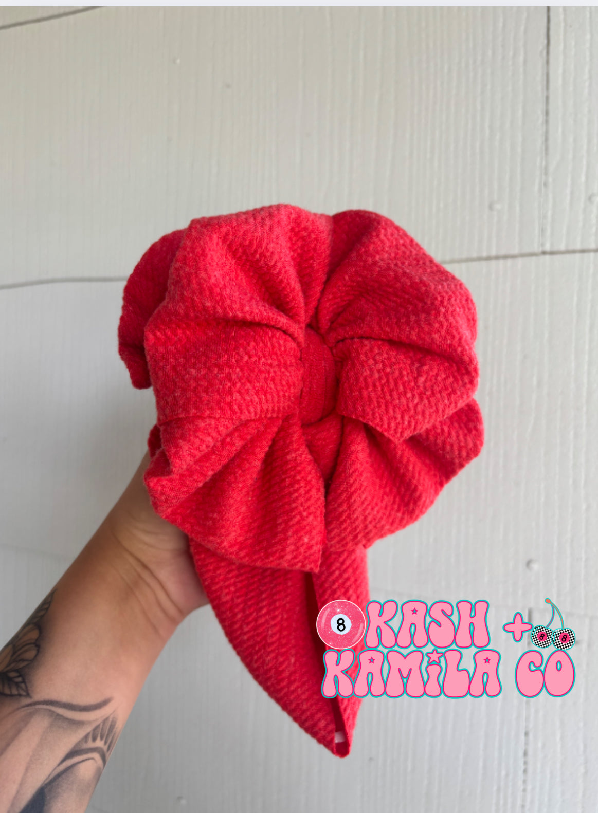 RTS Double Stacked Messy Headwrap Red Sweater/Baby