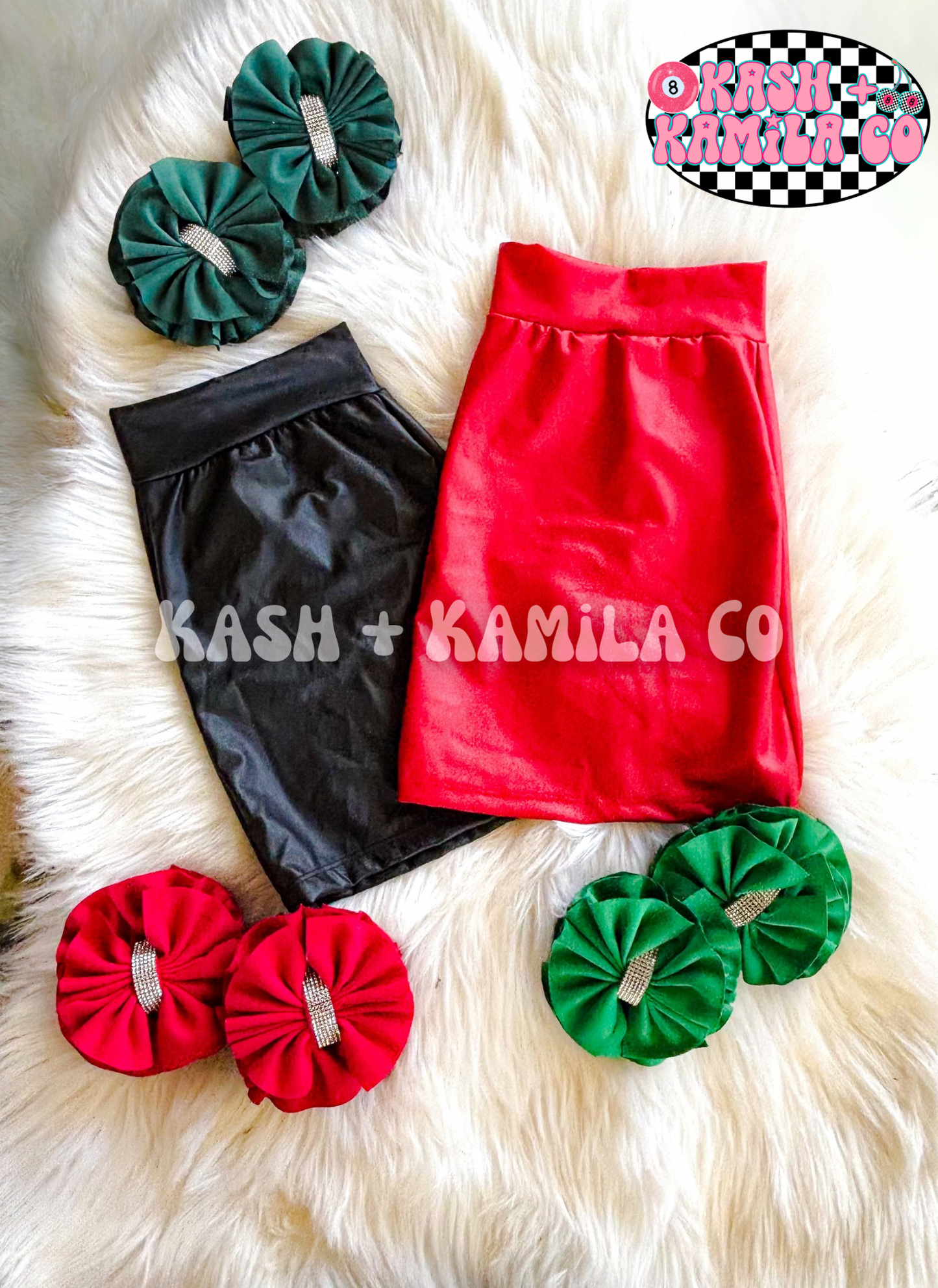 RTS Red Pleather Pencil Skirt
