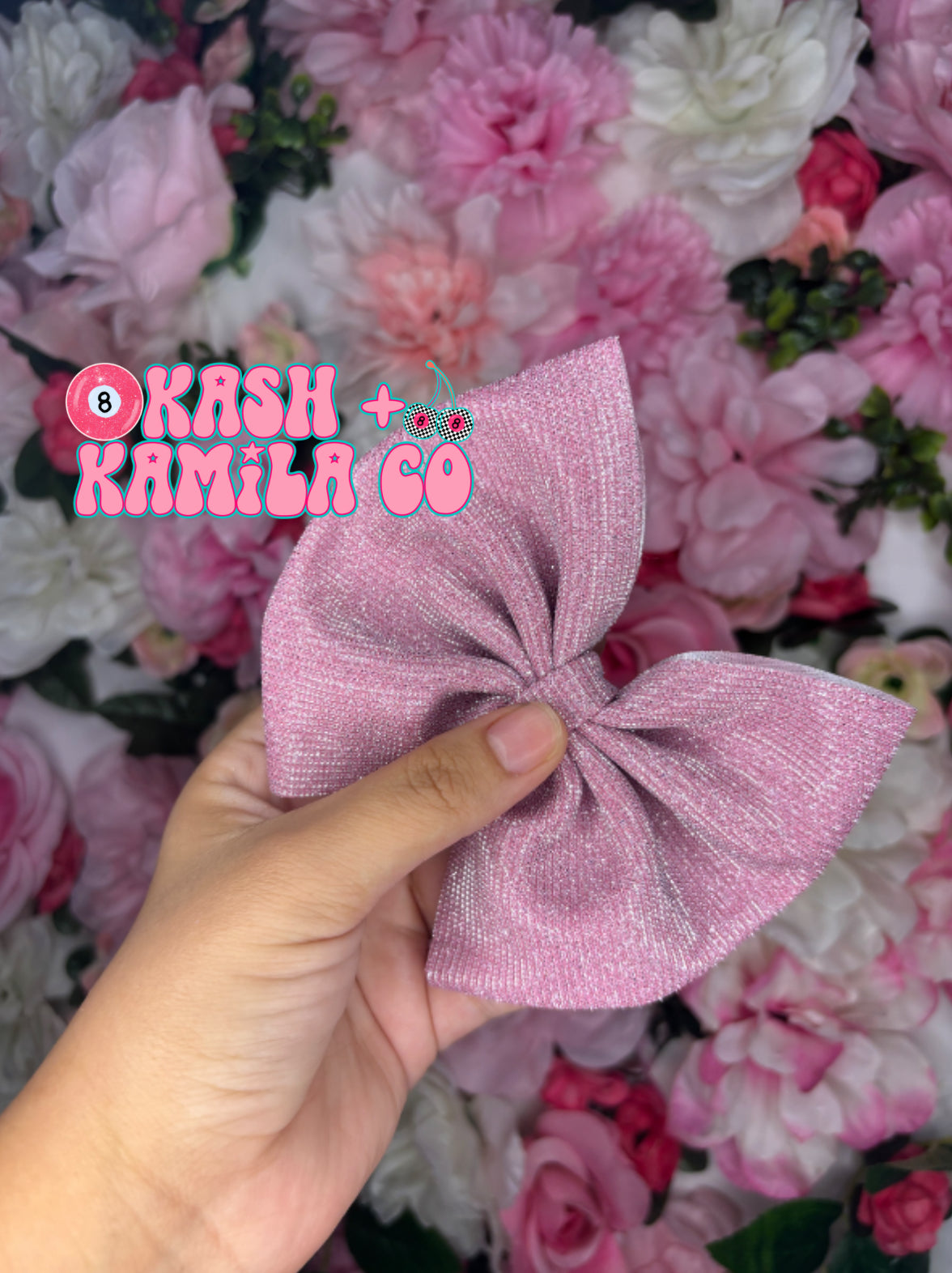 RTS 5” Bow Pink Glitter/Clip