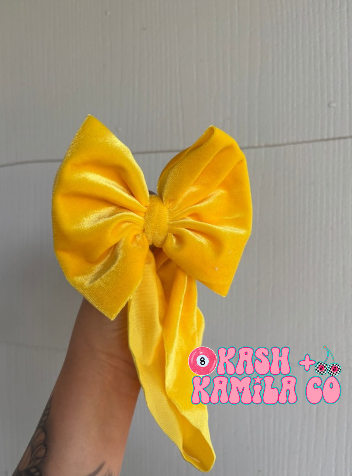 RTS 5” Headwrap Yellow Velvet/Baby