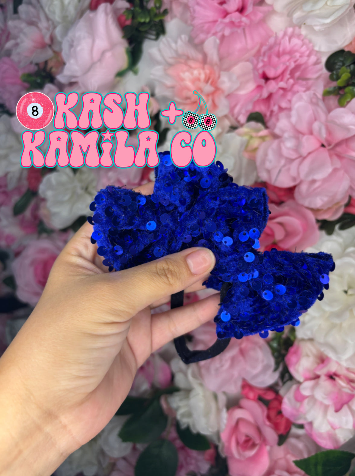 RTS 3” Piggies Royal Blue Sequins / Black Nylon