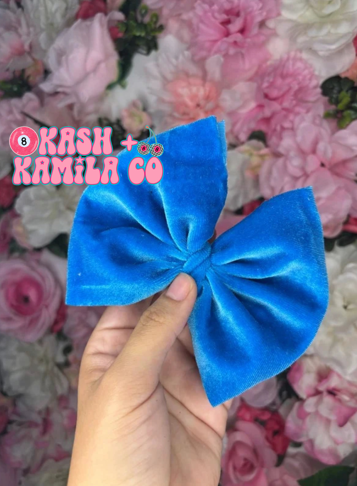 RTS 5” Bow Velvet Aqua/Clip