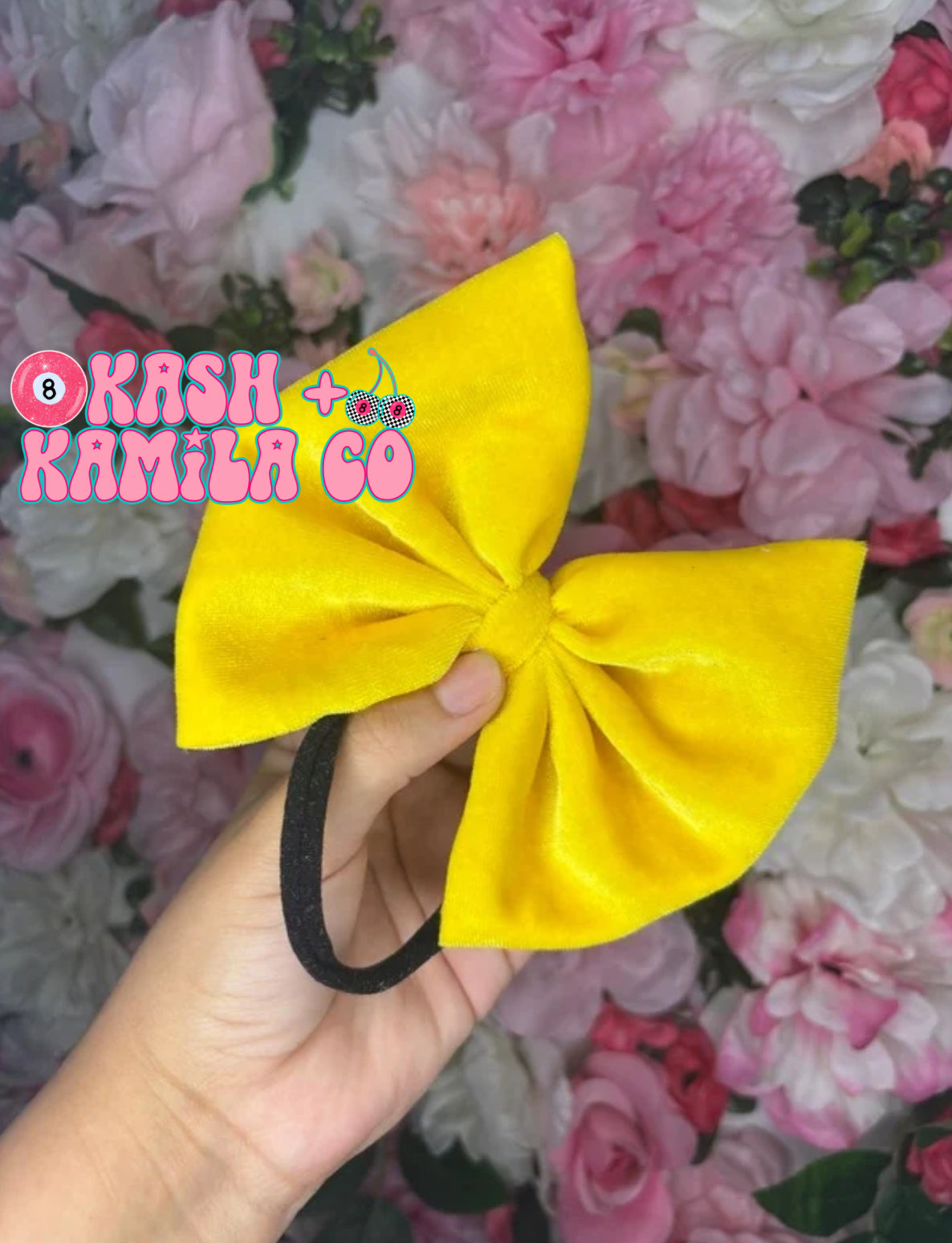 RTS 5” Bow Velvet Yellow/Black Nylon