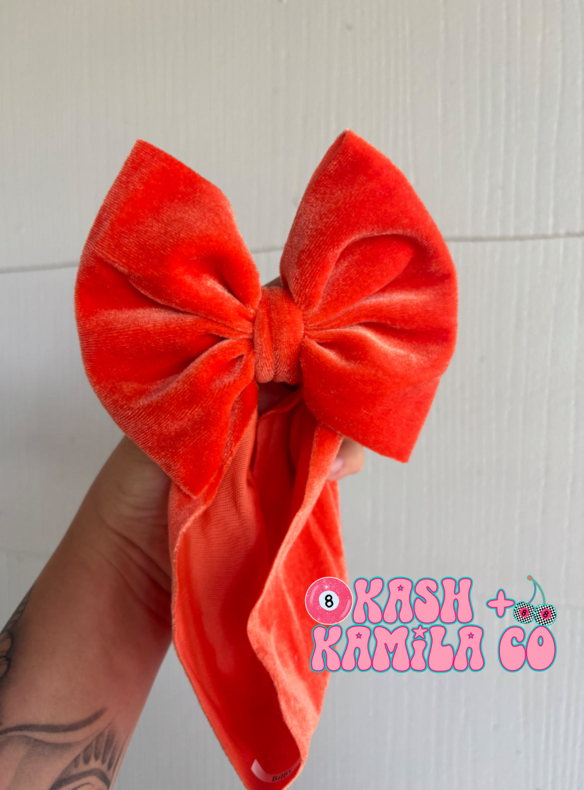 RTS 5” Headwrap Velvet Orange / Baby