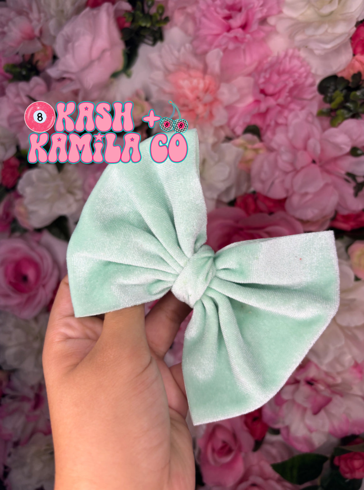 RTS 5” Bow Velvet Mint / Clip