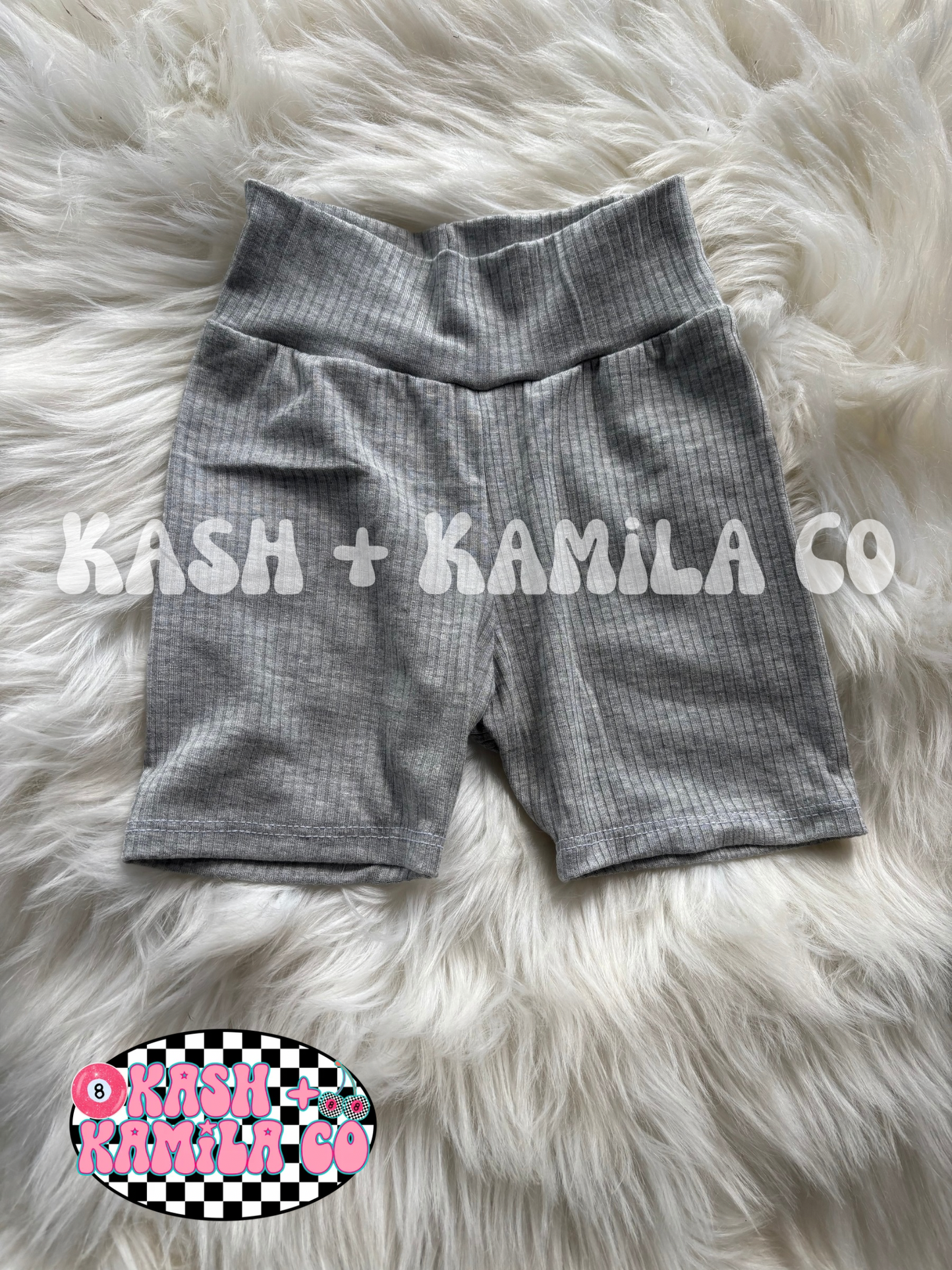 RTS Gray Rib Biker Shorts 2T