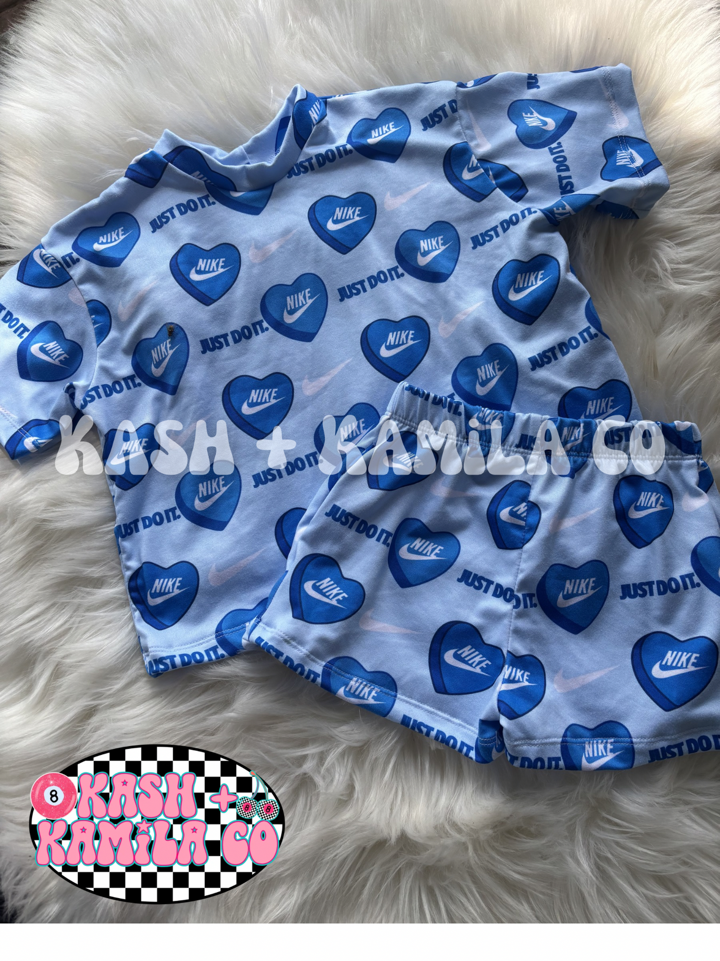 RTS Nike Blue Hearts Comfy Set 12-18m