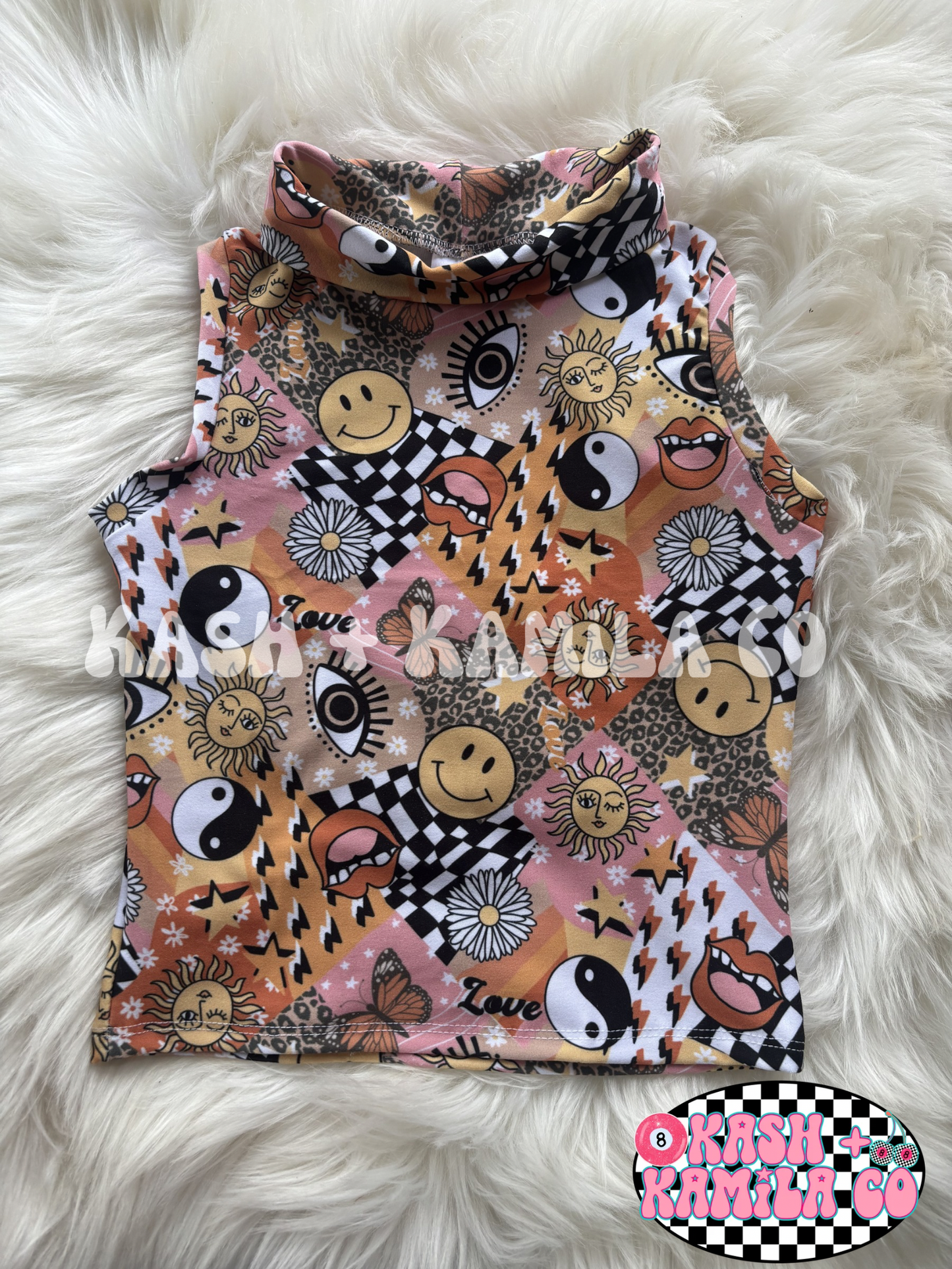 RTS Mock Neck Tank Retro Mashup 4T