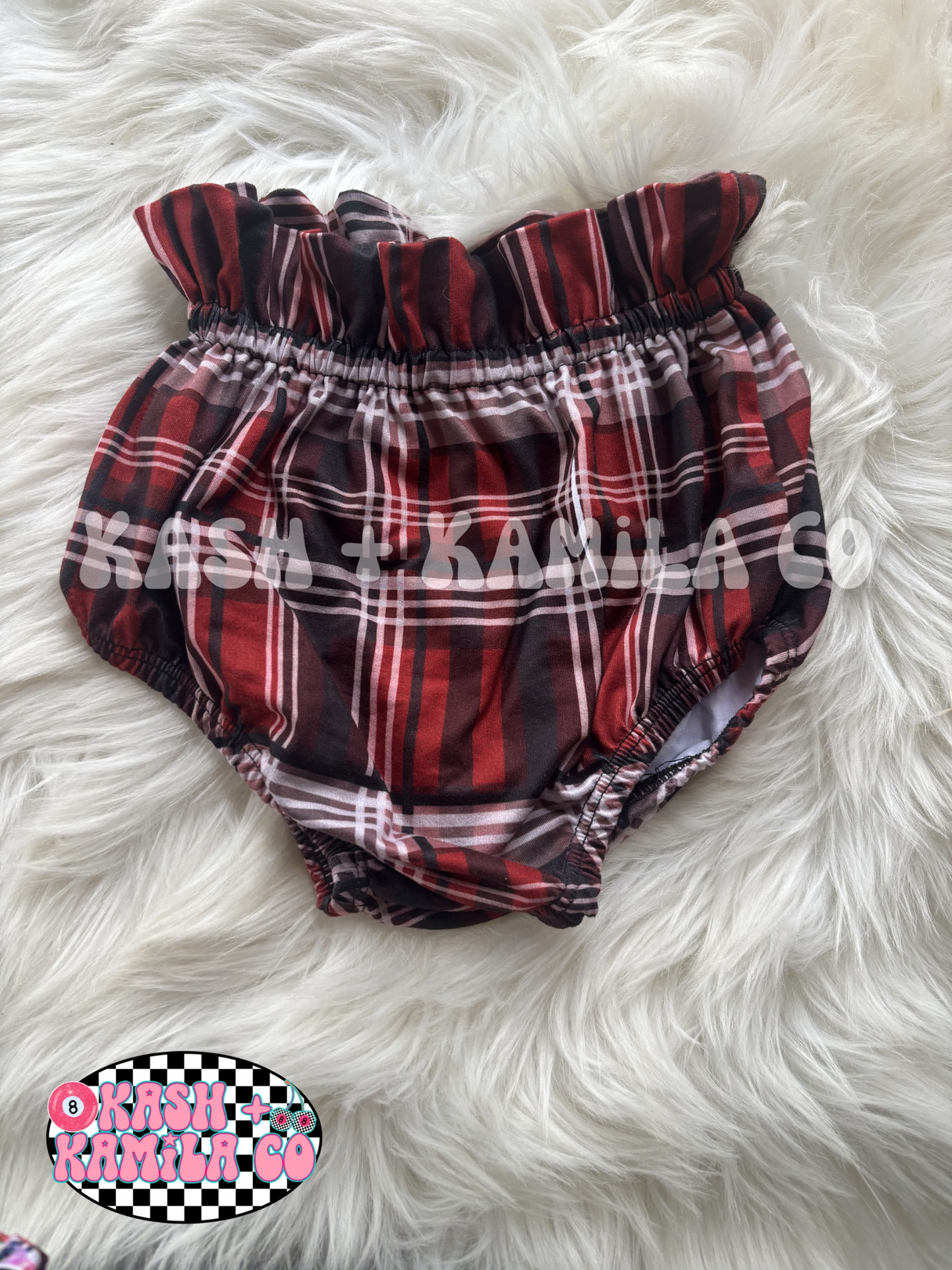 RTS Bloomies Maroon Plaid 4T