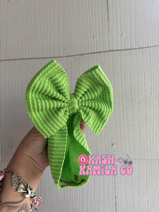 RTS 5” Headwrap Lime Green Urban Rib / Newborn