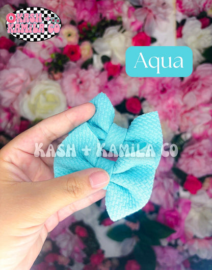 MTO Blue Shade Bows & Piggies (Clip/Nylon)