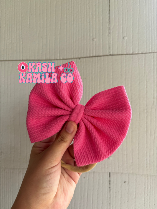RTS 5” Bow Bubble Gum Pink / Nude Nylon