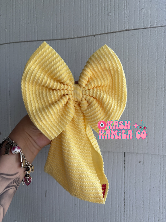 RTS 6” Headwrap Pastel Yellow Urban Rib / Toddler