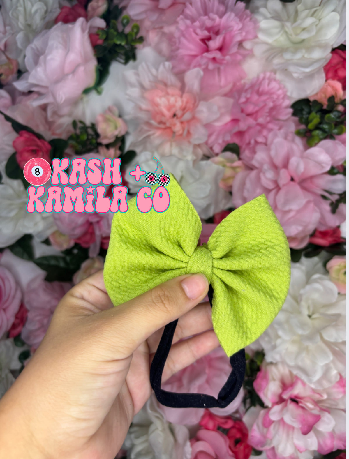 RTS 4” Bow Avocado Green/Black Nylon