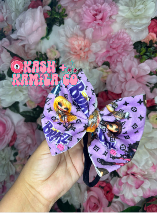 RTS 5” Bow Velvet Bratz LV/Black Nylon