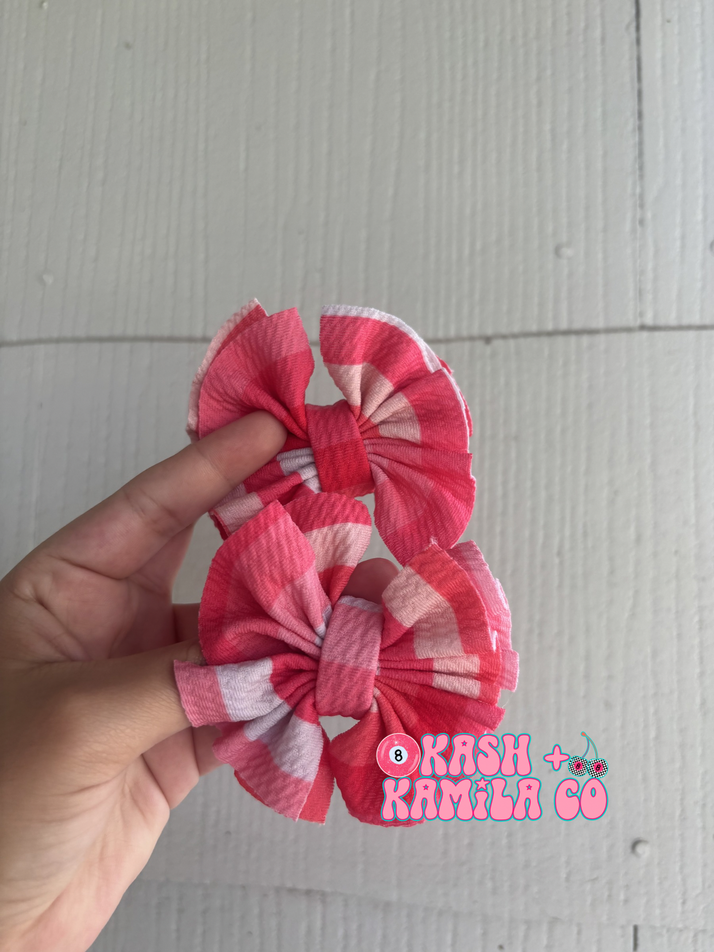 RTS Mini Shredded Piggies Pink Stripes / Clip