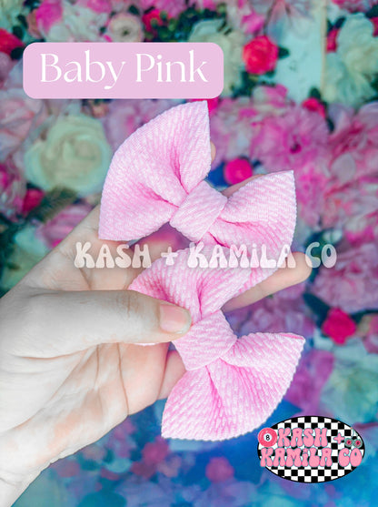 MTO Pink Shade Bows & Piggies (Clip/Nylon)