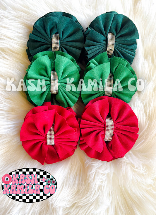 RTS Christmas Suede Bows