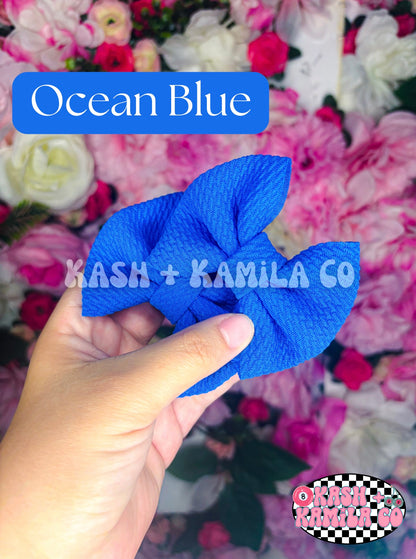 MTO Blue Shade Bows & Piggies (Clip/Nylon)