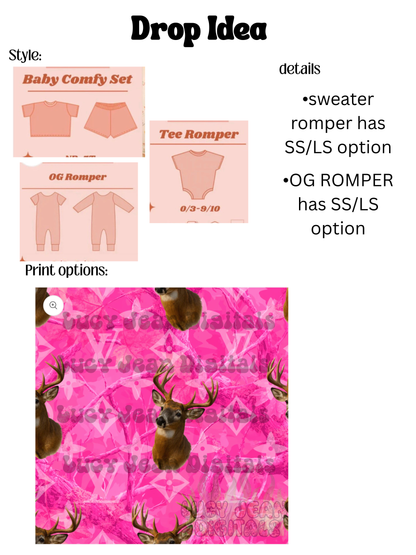 DROP Pink Boujee Deer/Camo URBAN RIB MATERIAL