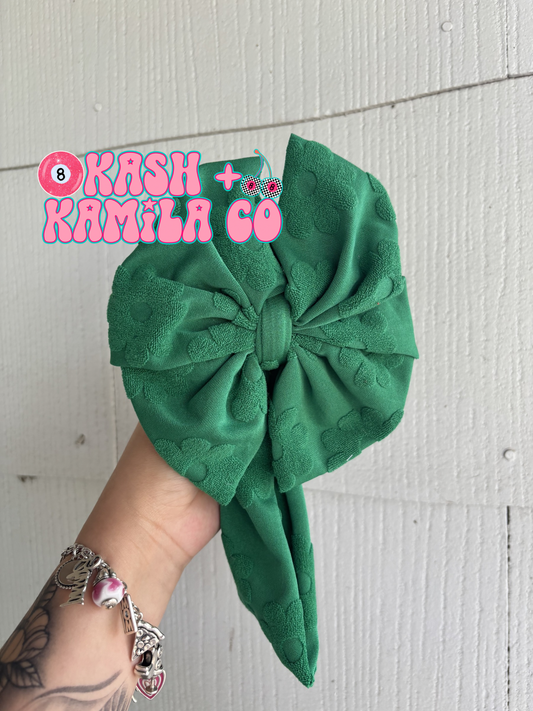 RTS Messy Headwrap Green Flowers / Toddler
