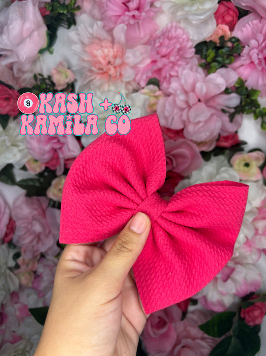 RTS 5” Bow Hot Pink/Black Nylon