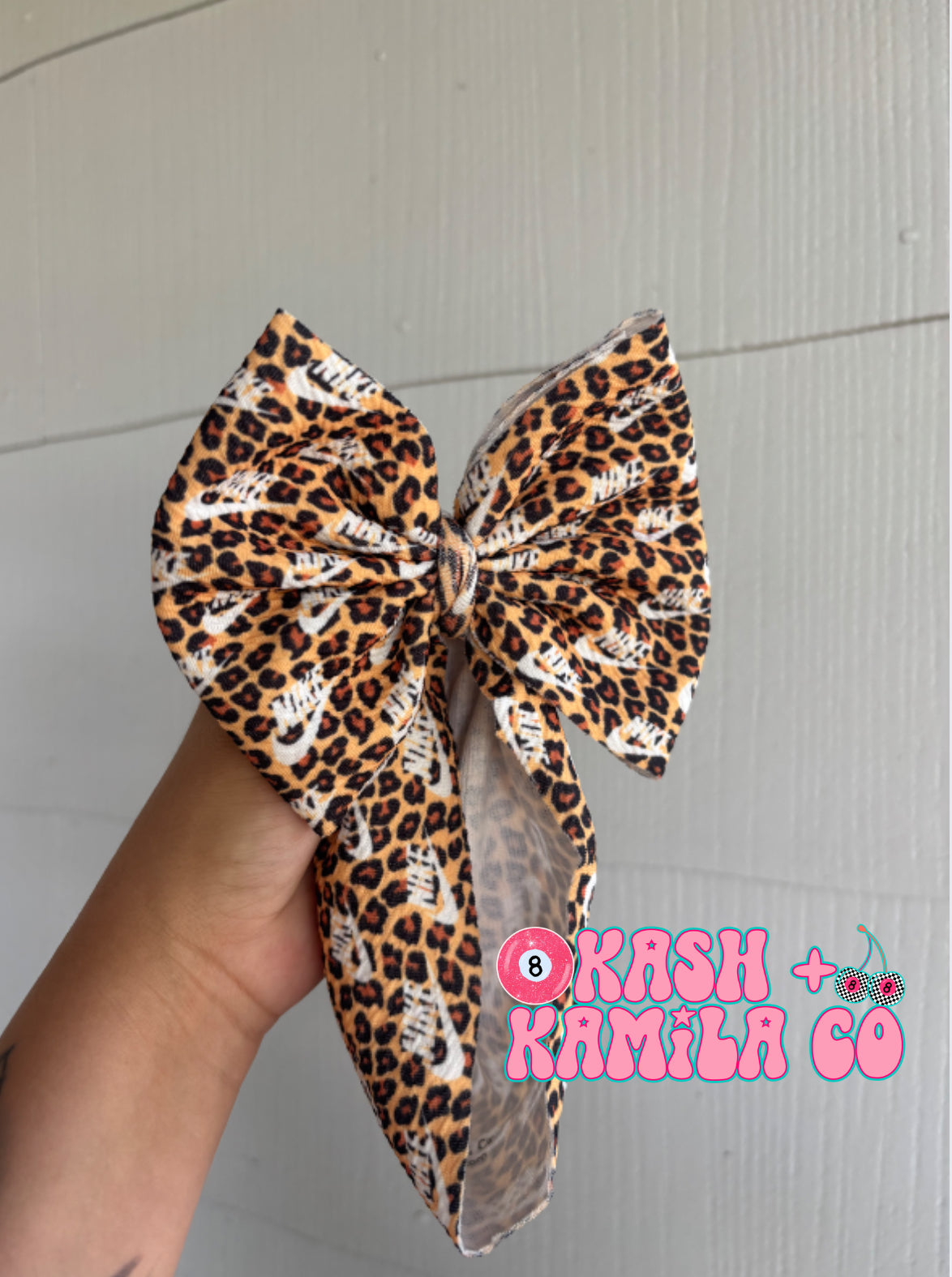 RTS 5” Headwrap Nike Leopard/Baby
