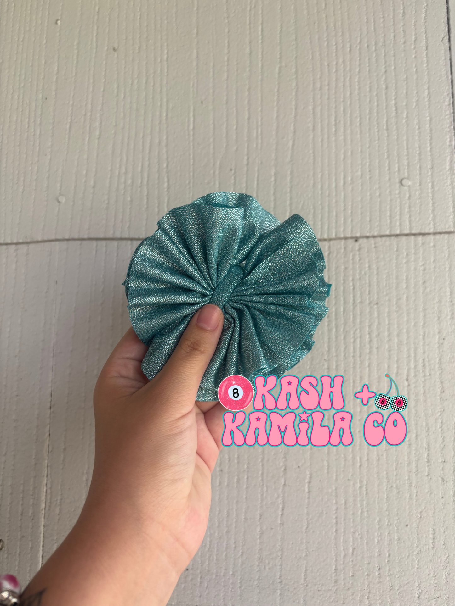 RTS Shredded Single Bow Shimmer Teal / Clip