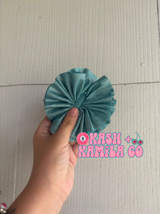 RTS Shredded Single Bow Shimmer Teal / Clip