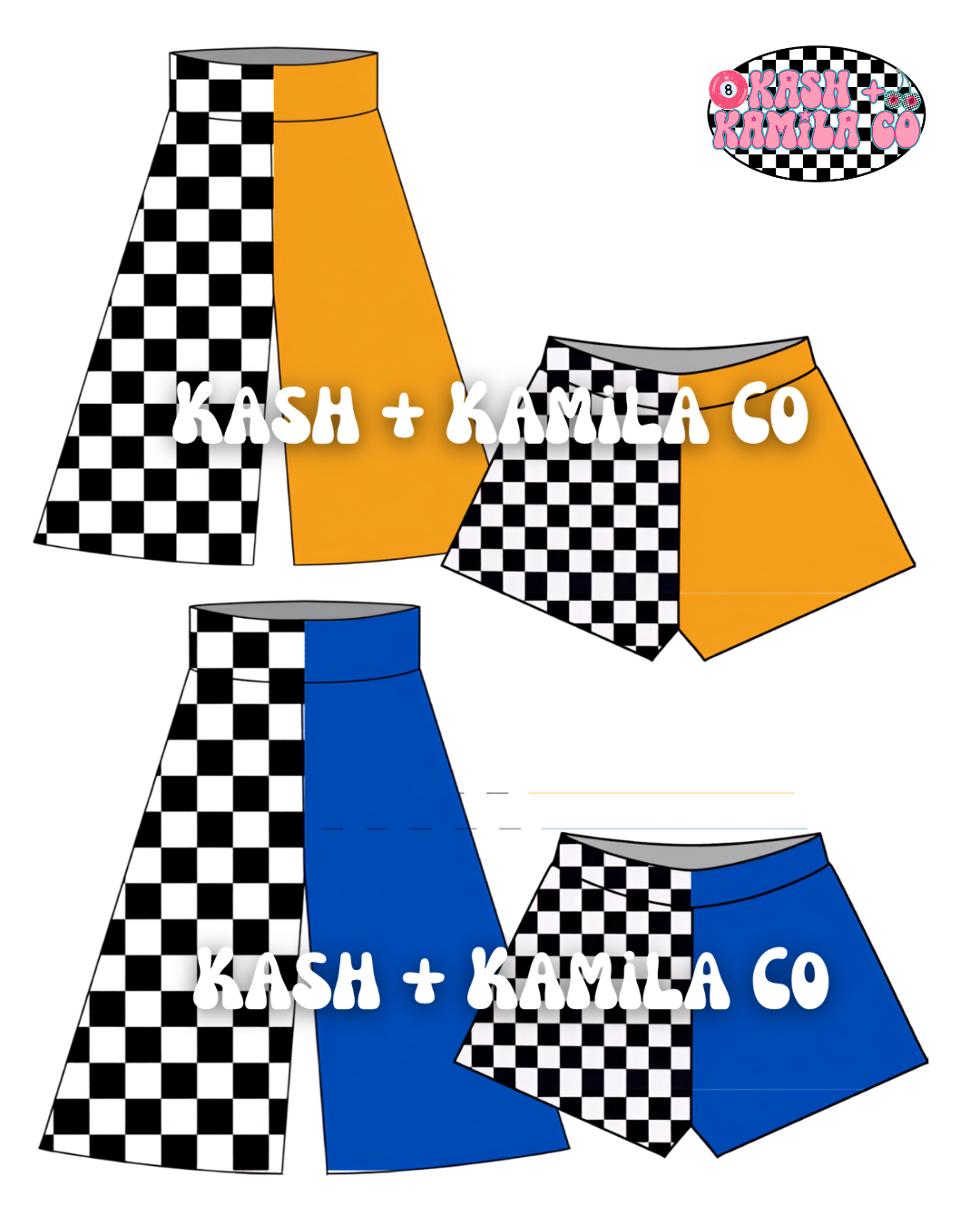 School Color Split Pants/Shorts