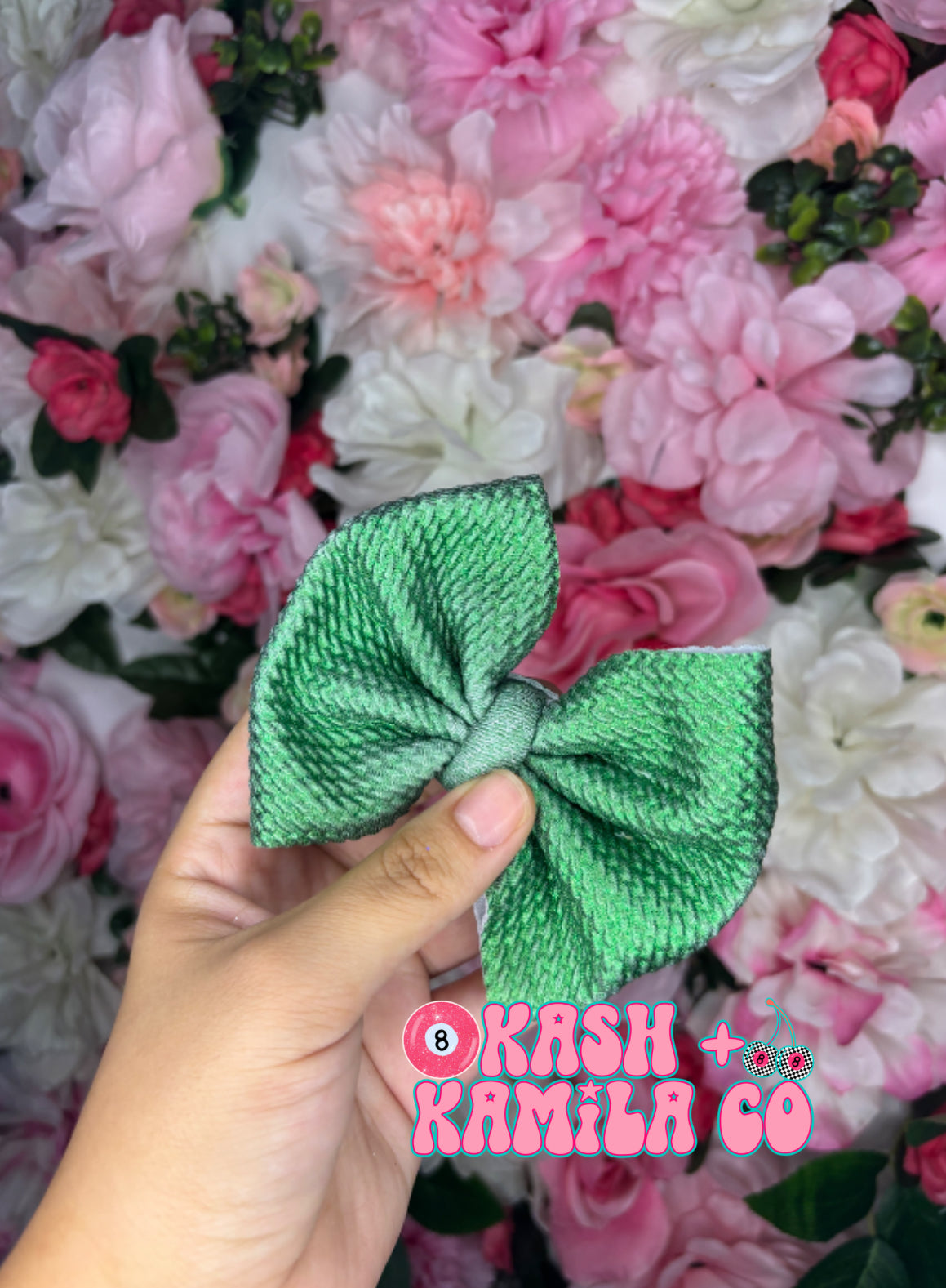 RTS 4” Bow Green Pleather/Clip
