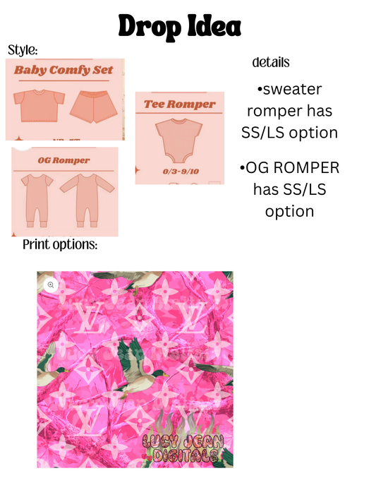 DROP Pink Boujee Bird URBAN RIB MATERIAL