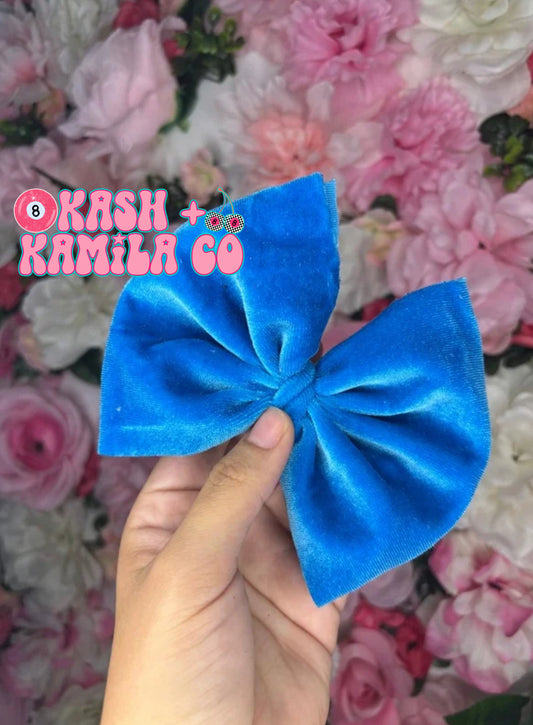 RTS 5” Bow Velvet Aqua/Clip