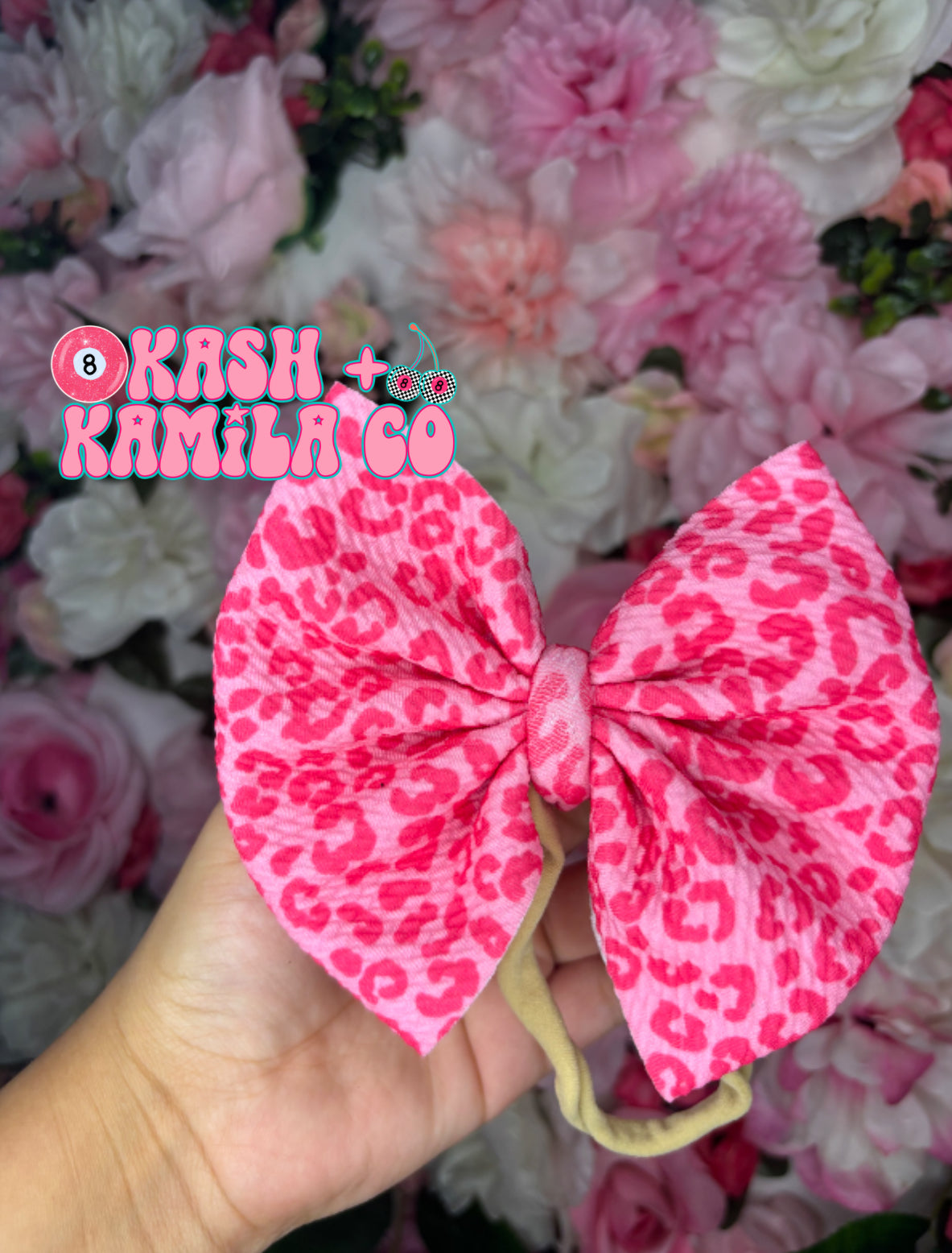 RTS 5” Bow Pink Leopard/Nude Nylon