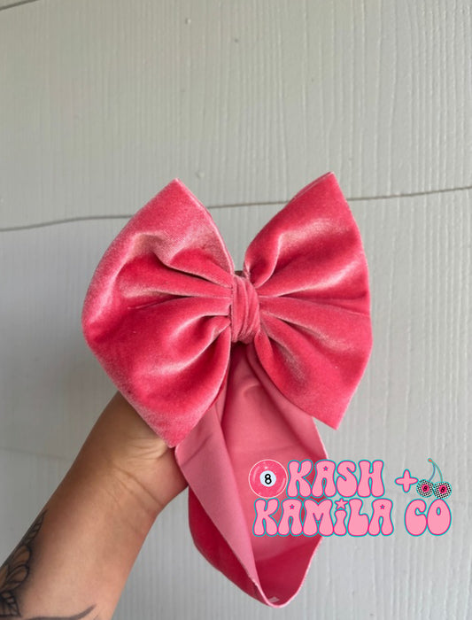 RTS 6” Headwrap Velvet Coral / Baby