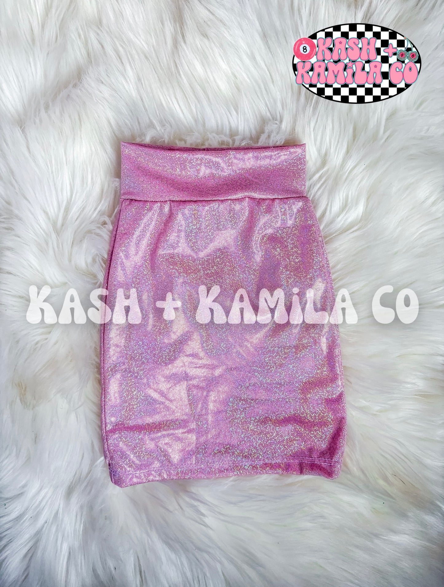 RTS Pink Shimmer Pencil Skirt