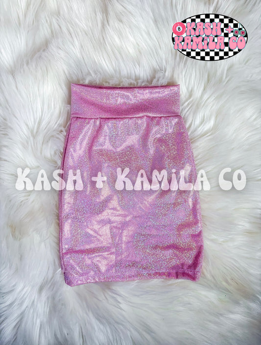 RTS Pink Shimmer Pencil Skirt