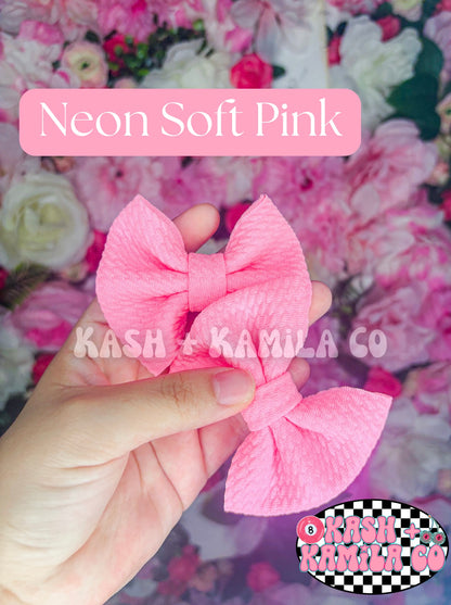 MTO Pink Shade Bows & Piggies (Clip/Nylon)