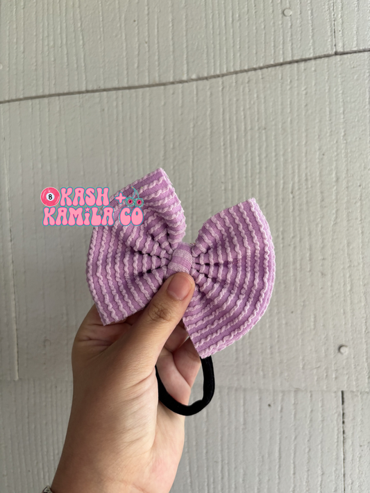 RTS 4” Bow Lilac Urban Rib / Black Nylon