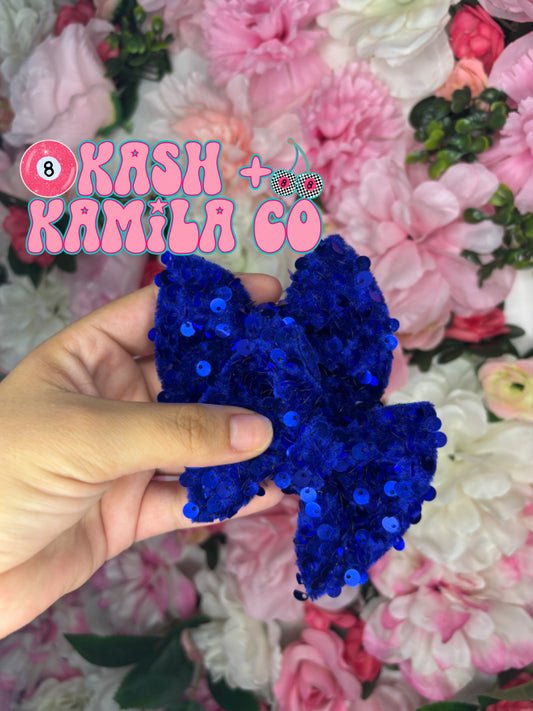 RTS 3” Piggies Royal Blue Sequins / Clip