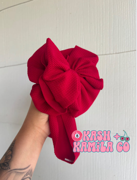 RTS Double Stacked Messy Headwrap Red/Baby