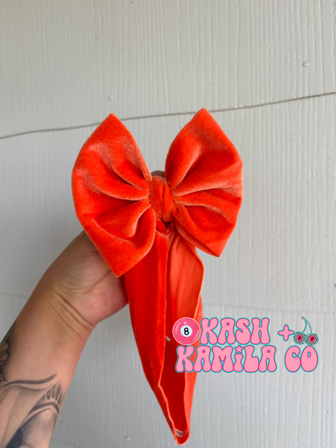 RTS 5” Headwrap Velvet Orange/Toddler