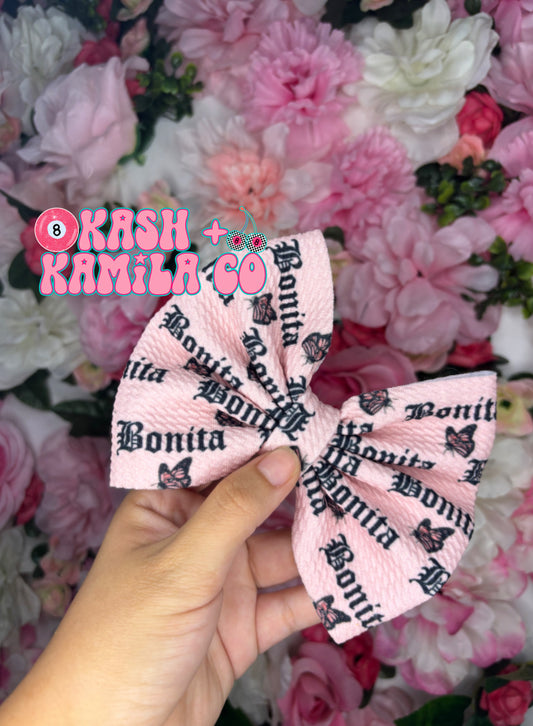 RTS 5” Bow Pink Bonita/Clip