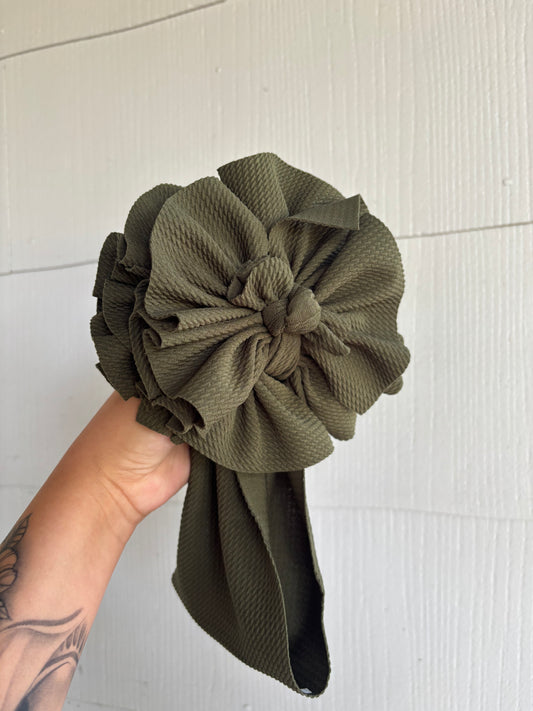 RTS Shredded Headwrap Olive Green/Toddler