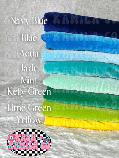 Velvet Blue Shades (1) Bows & Piggies (Clip/Nylon)