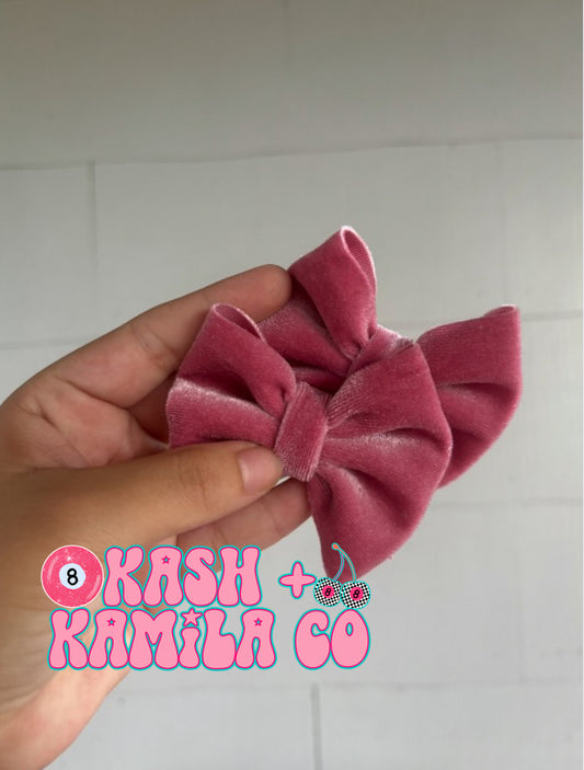 RTS 3” Piggies Velvet Dusty Pink / Clip