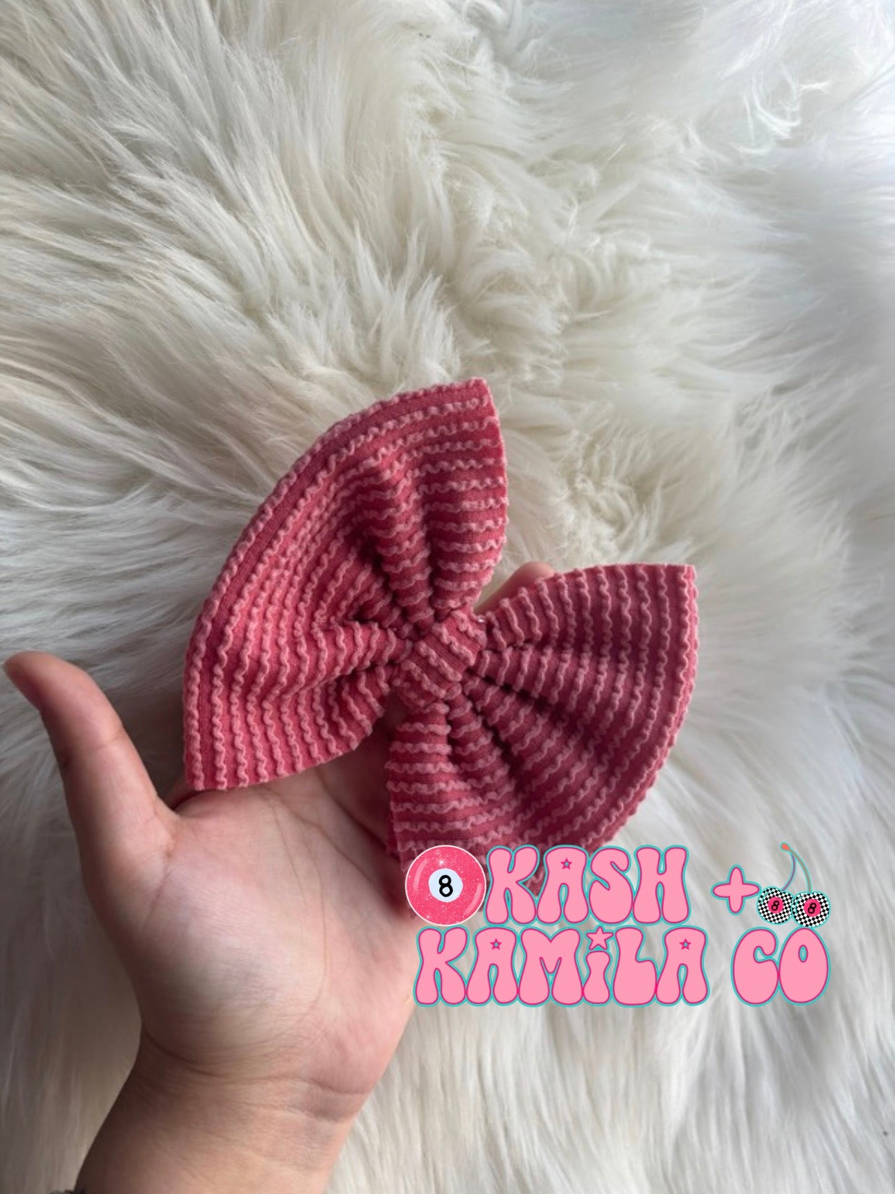 RTS 5” Bow Urban Rib Dusty Pink