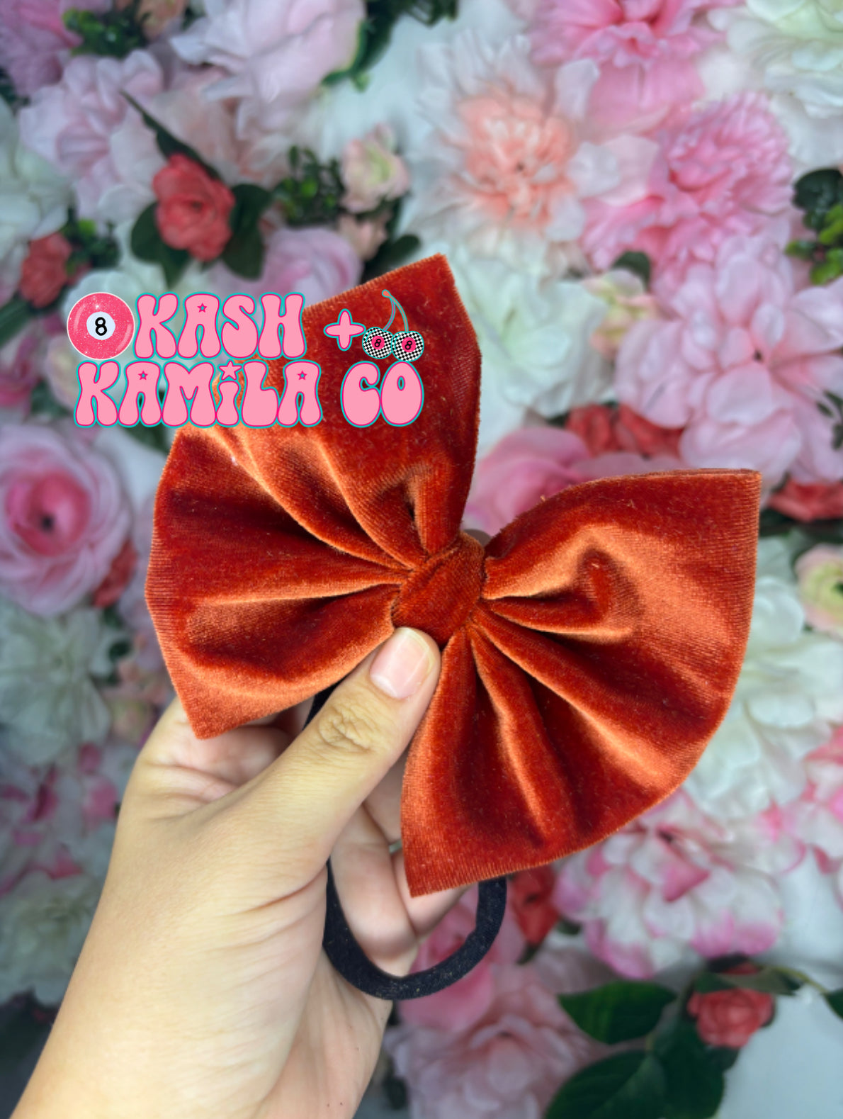 RTS 5” Bow Velvet Rust / Black Nylon