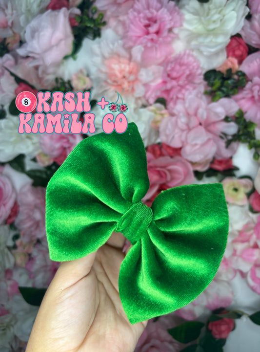 RTS 5” Bow Velvet Green / Clip