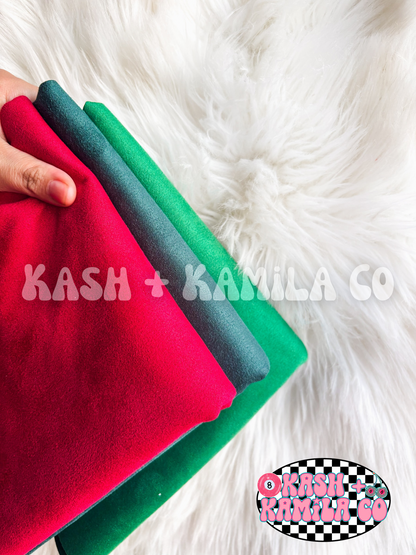 Christmas Suede Bows & Piggies (Clip/Nylon)